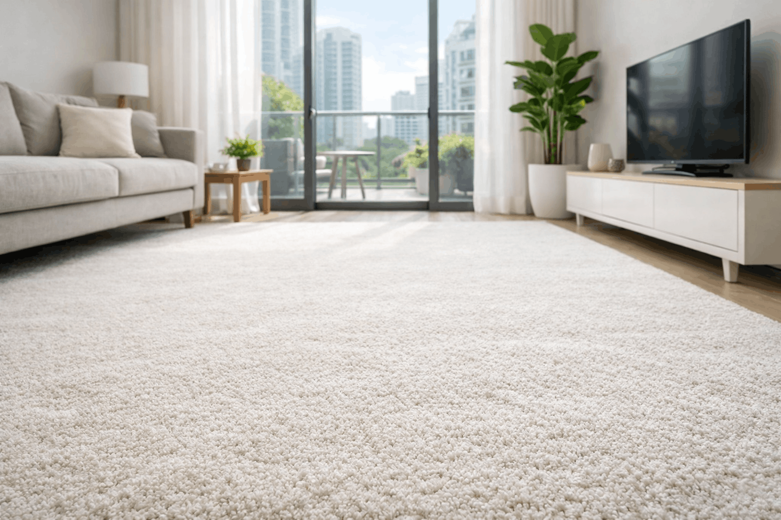 Clean carpet in a modern Singapore home with bright natural lighting