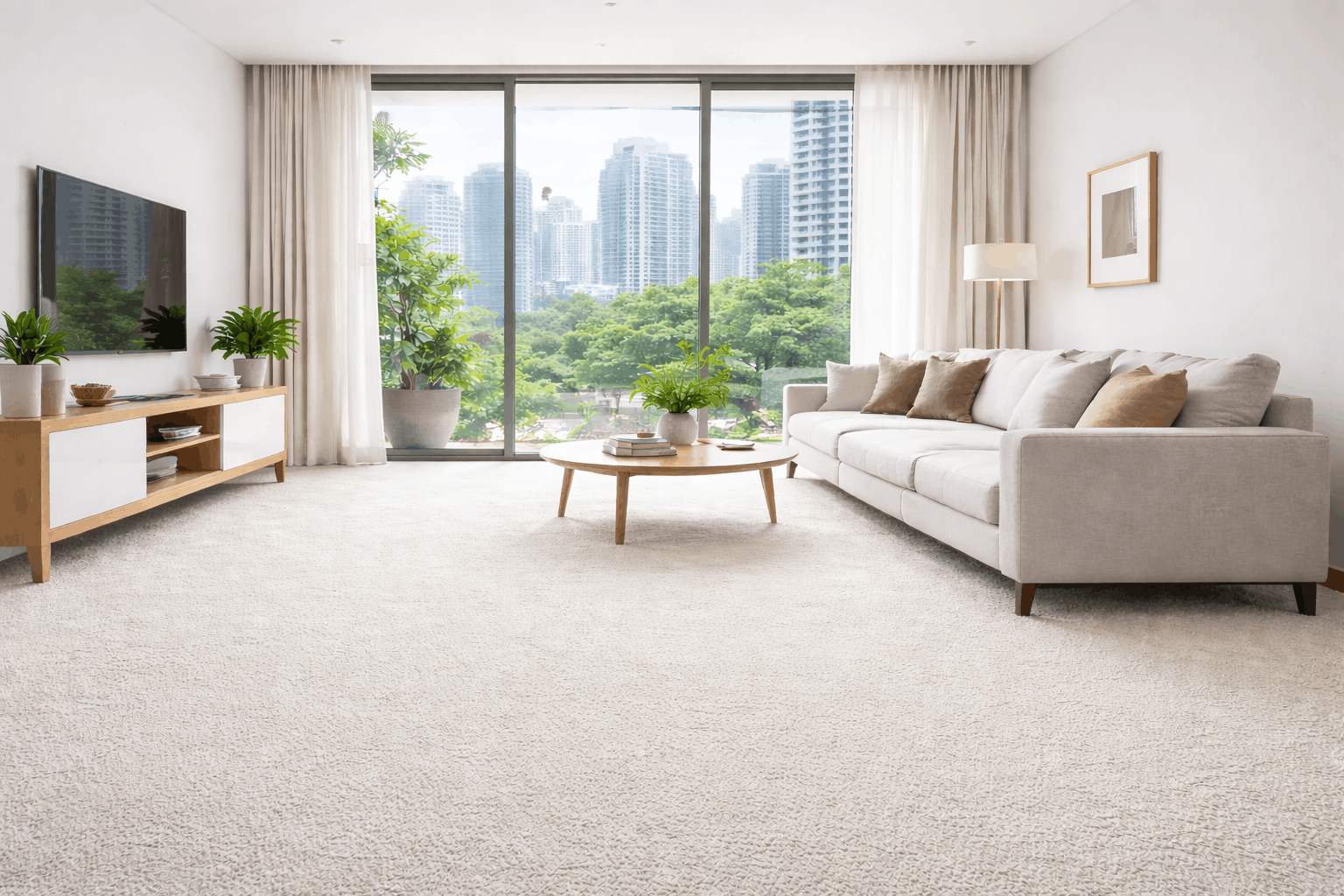 Clean carpet in a modern Singapore home with bright natural lighting