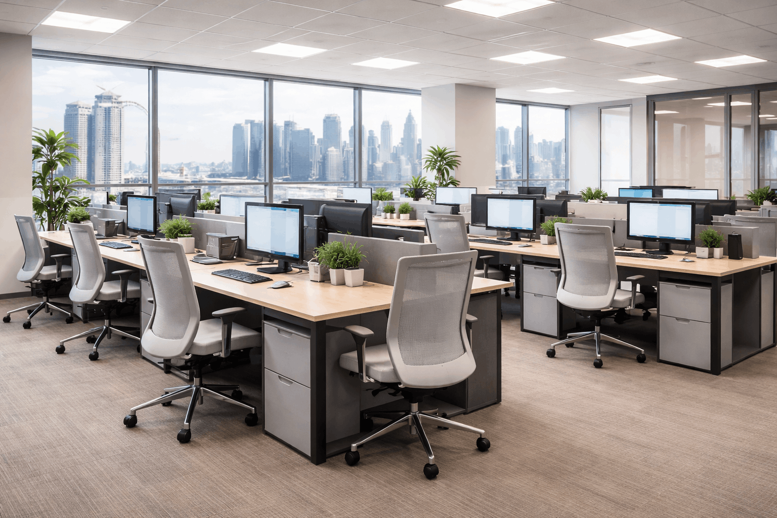 Clean office chairs in a modern Singapore workplace